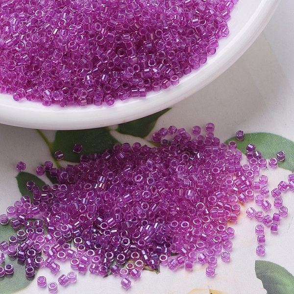 

PandaHall MIYUKI Delica Beads, Cylinder, Japanese Seed Beads, 11/0, (DB0074) Fuchsia Lined, 1.3x1.6mm, Hole: 0.8mm, about 2000pcs/10g Glass..., Pink