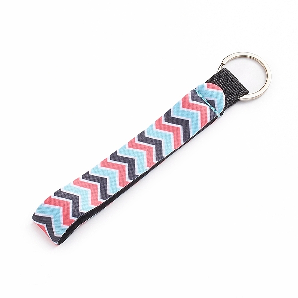 

PandaHall Printed Neoprene Wrist Keychain Lanyard, Keychain Holder for Women Girls, Wave Pattern, Colorful, 160x20x4mm Synthetic Rubber...