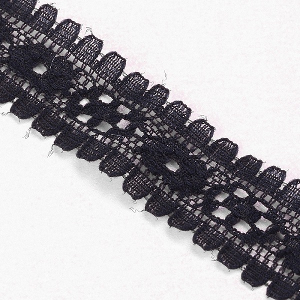 

PandaHall Lace Trim Nylon String Threads for Jewelry Making, Black, 3/4 inch(19mm), 200yards/roll(182.88m/roll) Nylon Black