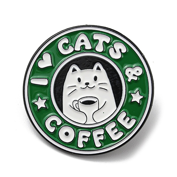 

PandaHall Coffee Cat Alloy Enamel Brooch, for Men and Women, Green, 28.5x1.5mm Alloy+Enamel Cat Shape Green