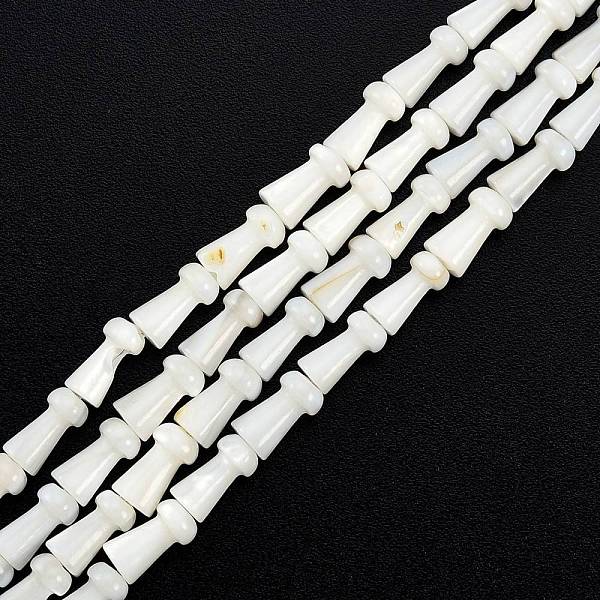 

PandaHall Natural Freshwater Shell Beads Strands, Undyed, Mushroom, White, 7.5x4mm, Hole: 0.7mm, about 50pcs/strand, 14.76 inch(37.5cm)...