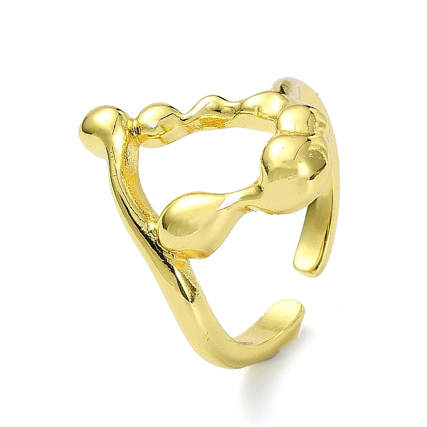 

PandaHall Brass Open Cuff Ring, Hollow Polygon, Real 18K Gold Plated, Inner Diameter: 18mm Brass Polygon