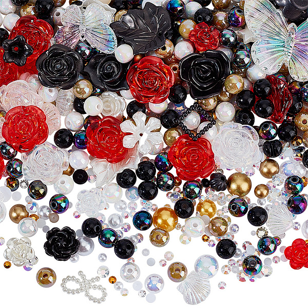 

PandaHall ARRICRAFT 9 Styles DIY Jewelry Making Findings, Including Resin Cabochons and Acrylic Beads, Flower & Round & Half Round, Mixed..., Multicolor