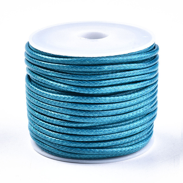

PandaHall Waxed Polyester Cords, for Jewelry Making, Deep Sky Blue, 1.5mm, about 10m/roll Waxed Polyester Cord Round