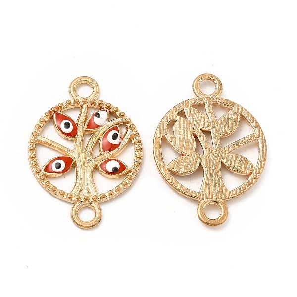 

PandaHall Alloy Enamel Connector Charms, Flat Round Tree Links with Evil Eye, Light Gold, Nickel, Red, 23.5x16.5x2mm, Hole: 2mm Alloy+Enamel...