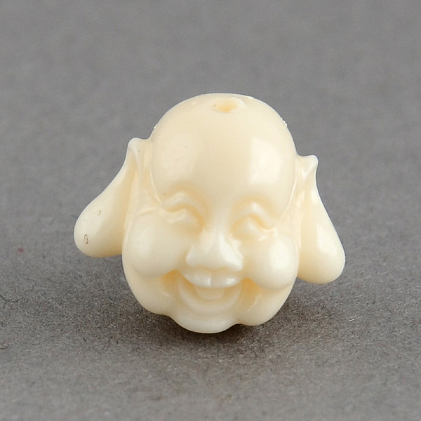 

PandaHall Synthetic Coral Beads, Dyed, Buddha Head, Cornsilk, 12x14x11mm, Hole: 1.5mm Synthetic Coral Human Gold