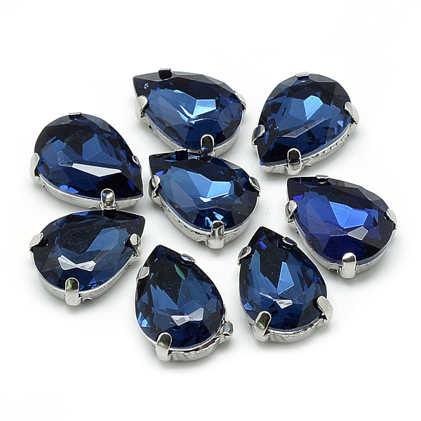 

PandaHall Sew on Rhinestone, Multi-strand Links, Glass Rhinestone, with 201 Stainless Steel Prong Settings, Garments Accessories, Faceted..., Blue