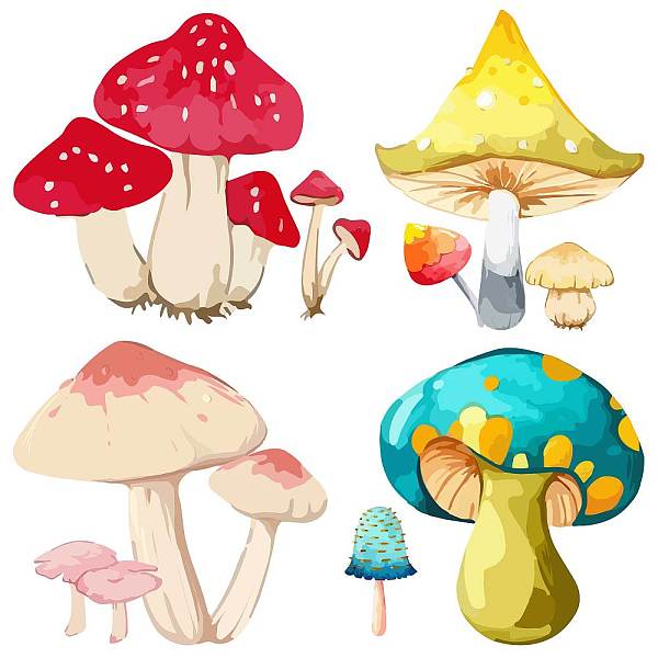 

PandaHall GORGECRAFT 4 Styles Mushroom Window Decals 6.3x6.3 Static Glass Sliding Door Sticker Clings Anti-Collision Film Bedroom Alert...