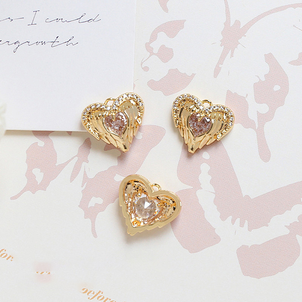 

PandaHall Brass Micro Pave Cubic Zirconia Pendants, Heart, Pink, 11x13x4mm Brass+Cubic Zirconia Heart Pink
