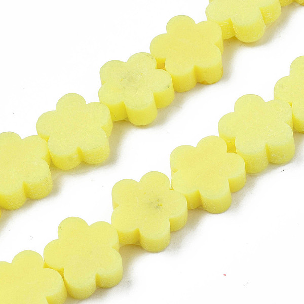 

PandaHall Handmade Polymer Clay Bead Strands, Flower, Yellow, 9~10x9~10x4~4.5mm, Hole: 1.6mm, about 36~40pcs/strand, 13.58 inch~14.57 inch...