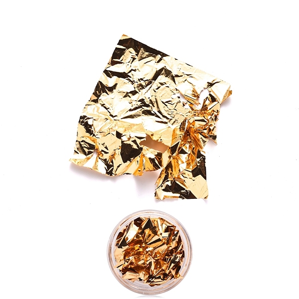 

PandaHall Nail Art Tinfoil, For Nail Tips Decorations, Golden, Box: 29.5x14.5mm, 1sheet/box Tin Foil None