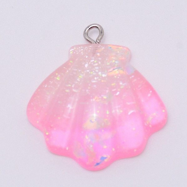 

PandaHall Transparent Resin Pendants, with Platinum Plated Iron Loop, Shell Shape, Violet, 31x27.5x8mm, Hole: 2mm Iron+Resin Shell Shape..., Purple