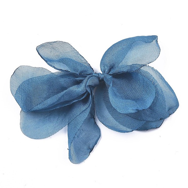 

PandaHall Bowknot Organza Ornament Accessories, For DIY Jewelry Making Craft, Steel Blue, 85~92x37~50mm Organza Bowknot