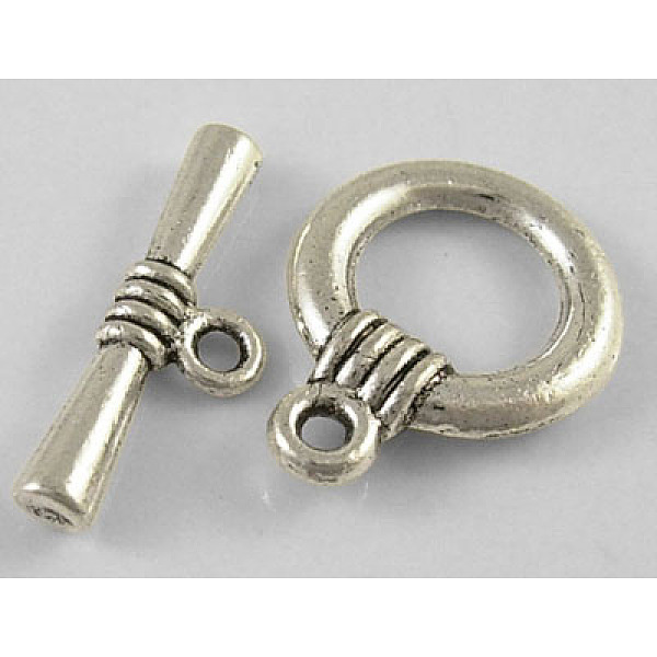 

PandaHall Tibetan Silver Toggle Clasps, Lead Free, Cadmium Free and Nickel Free, Antique Silver, Ring: 18x13.8x2.5mm, Bar: 19x6x2.8mm, Hole...