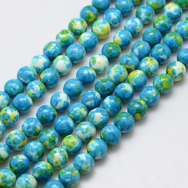 

PandaHall Synthetic Ocean White Jade Beads Strands, Dyed, Round, Dodger Blue, 6mm, Hole: 1mm, about 66pcs/strand, 15.74 inch Ocean White...