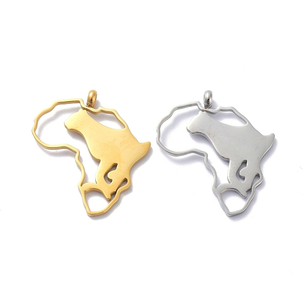 

PandaHall 304 Stainless Steel Pendants, Africa Map with Leopard Pattern, Mixed Color, 27x25x1.3mm, Hole: 2mm 304 Stainless Steel Others