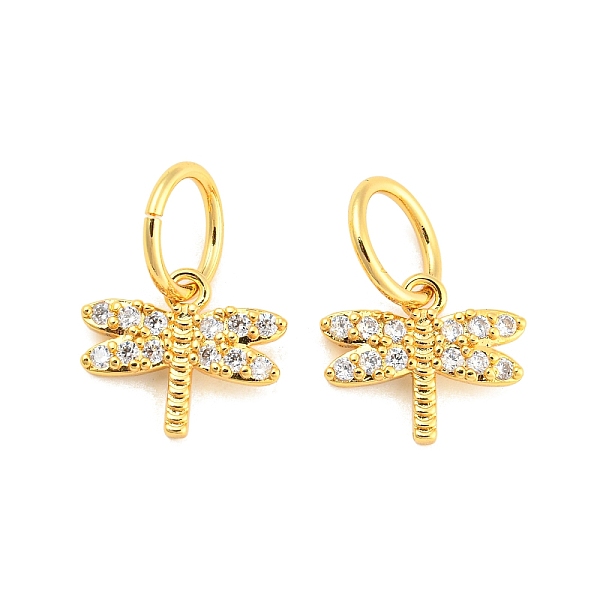 

PandaHall Brass Micro Pave Clear Cubic Zirconia Charms, with Jump Ring, Long-Lasting Plated, Dragonfly, Real 18K Gold Plated, 13x14.5x2mm...