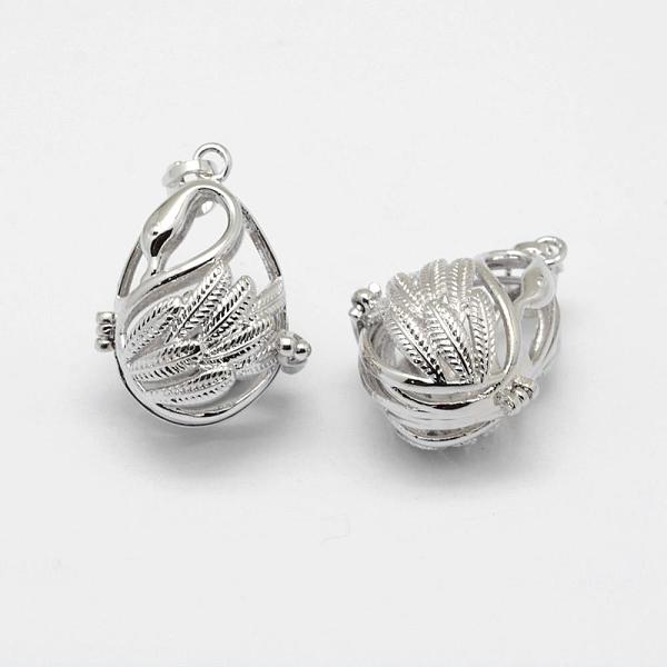 

PandaHall Brass Cage Pendants, For Chime Ball Pendant Necklaces Making, Cadmium Free & Nickel Free & Lead Free, Rack Plating, Swan, Hollow...