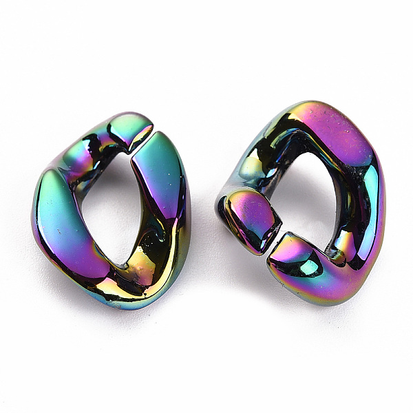 

PandaHall Acrylic Linking Rings, Quick Link Connectors, For Jewelry Chains Making, AB Color Plated, Twist, Rainbow color Plated, 28x20x6.5mm...