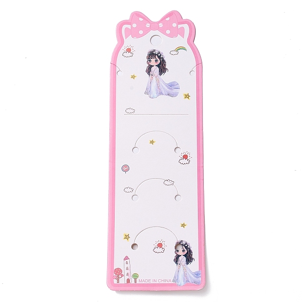 

PandaHall Paper Jewelry Display Cards for Keychain, Necklace, Rectangle with Bowknot and Girl Pattern, Pearl Pink, 22.5x7.3x0.05cm, Hole...