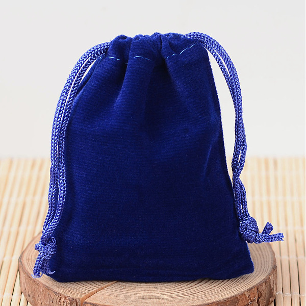 

PandaHall Rectangle Velvet Pouches, Gift Bags, Dark Blue, 15x10cm Velvet Blue