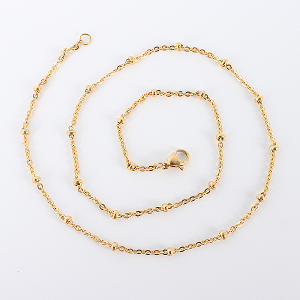 

PandaHall Ion Plating(IP) 304 Stainless Steel Cable Chain Necklaces, with Lobster Claw Clasps, Golden, 17.7 inch(44.9cm), 3mm 304 Stainless...