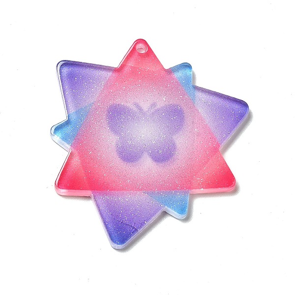 

PandaHall Acrylic Pendants, Butterfly Pattern, 39.5x37x2.2mm, Hole: 1.6mm Acrylic Butterfly