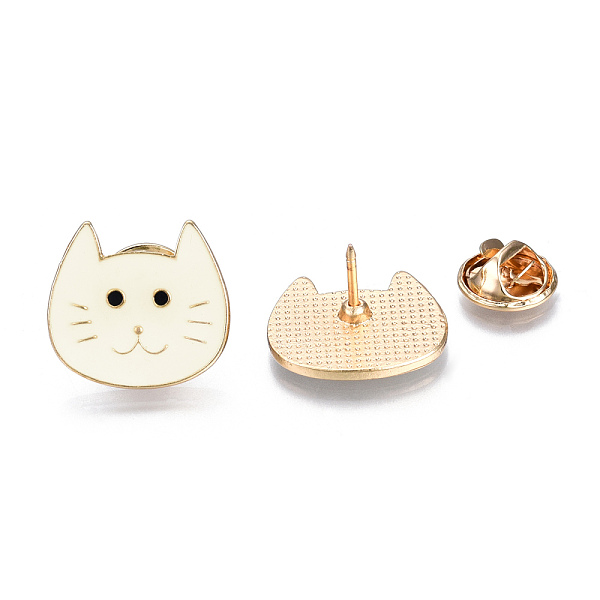 

PandaHall Cat Enamel Pin, Animal Alloy Brooch for Backpack Clothes, Cadmium Free & Lead Free, Light Gold, White, 18x20x11mm, Pin: 1mm...
