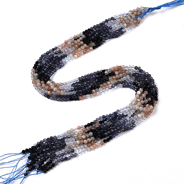 

PandaHall Natural Mixed Gemstone Beads Strands, Round Beads, Faceted, 3~3.5x3mm, Hole: 0.5mm, about 129~132pcs/strand, 15.16''~15.55''...