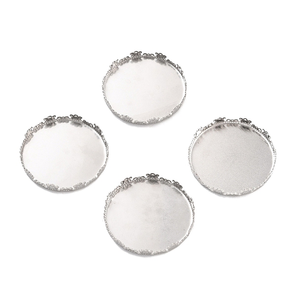 

PandaHall 316 Surgical Stainless Steel Cabochon Tray Settings, Serrated Edge Bezel Cups, Flat Round, Stainless Steel Color, 31.5x4.5mm 316...