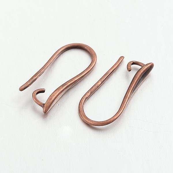 

PandaHall Brass Earring Hooks for Earring Designs, with Horizontal Loop, Lead Free & Cadmium Free, Red Copper, 20.5x8.5x2.5mm, Hole: 2mm, 18...