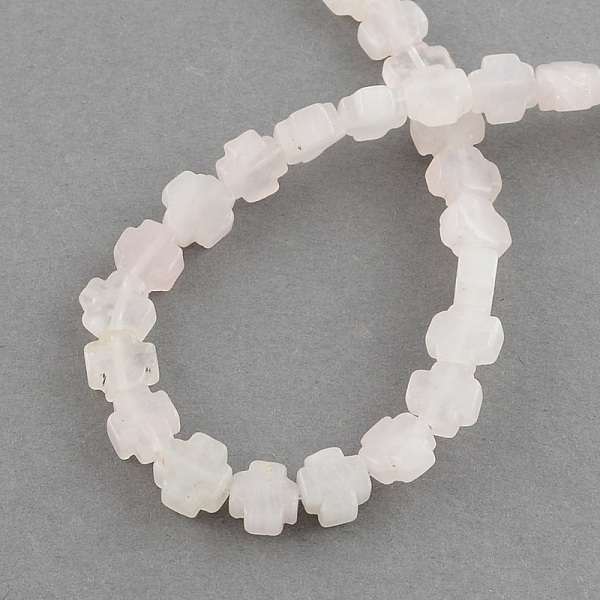 

PandaHall Natural Rose Quartz Stone Beads Strands, Greek Cross, Misty Rose, 8x8x4mm, Hole: 1mm, about 50pcs/strand, 16.9 inch Rose Quartz..., Red