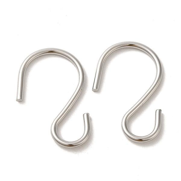 

PandaHall 304 Stainless Steel S-Hook Clasp, Stainless Steel Color, 38x26.5x2.2mm 304 Stainless Steel