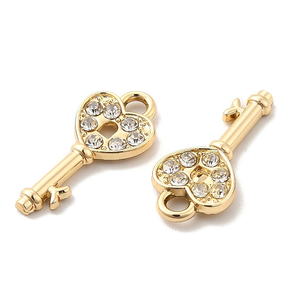 

PandaHall UV Plating Alloy Pendants, with Crystal Rhinestone, Heart Skeleton Key Charms, Golden, 18.5x8.5x2mm, Hole: 2x1.7mm..., Clear