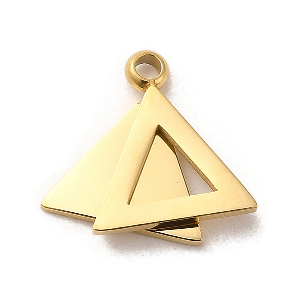 

PandaHall 304 Stainless Steel Charms, Triangle Charm, Real 14K Gold Plated, 10.5x12x2mm, Hole: 1.6mm 304 Stainless Steel Triangle