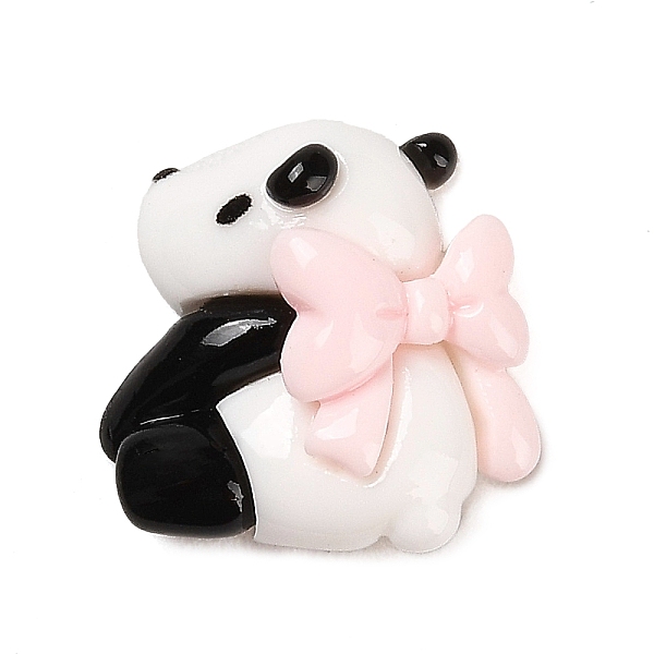 

PandaHall Opaque Resin Animal Cabochons, Cute Panda with Bowknot, WhiteSmoke, 19.5x20x8mm Resin Panda White