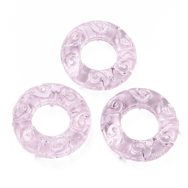 

PandaHall Transparent Handmade Bumpy Lampwork Linking Rings, Round Ring, Pink, 25x6mm, Inner Diameter: 12mm Lampwork Ring Pink