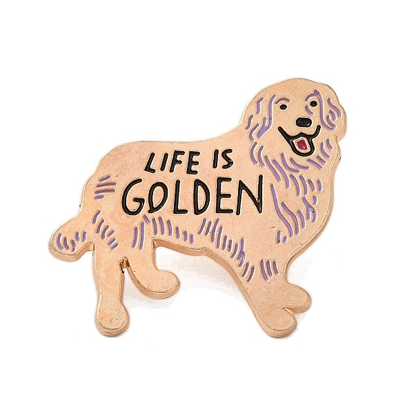 

PandaHall Black Golden Zinc Alloy Brooches, Dog, 29x32x1.5mm Alloy+Enamel Dog