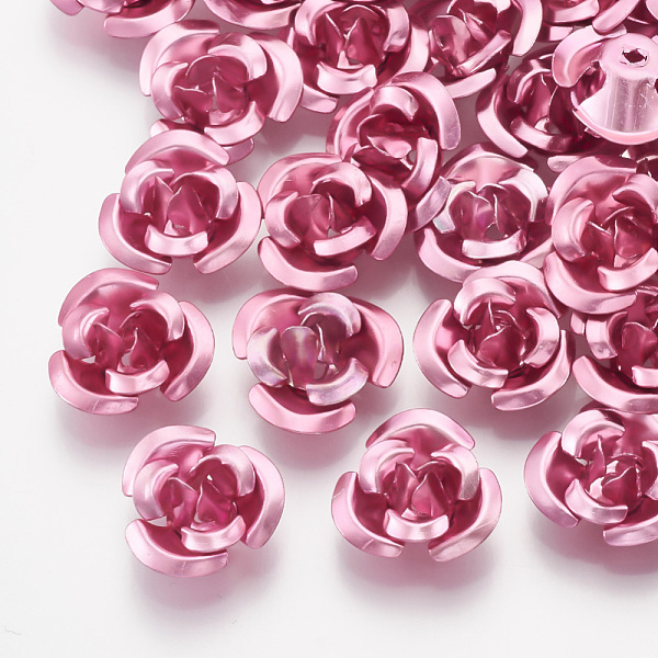 

PandaHall Aluminum Beads, 3-Petal Flower, Deep Pink, 11~12x5.5mm, Hole: 1mm, about 950pcs/bag Aluminum Flower Pink