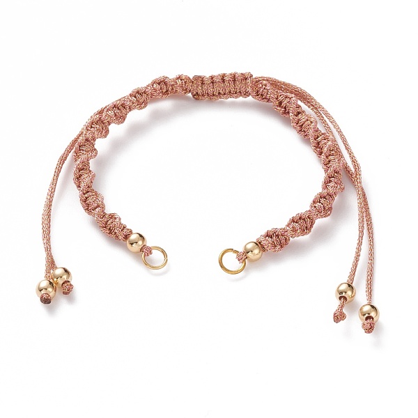 

PandaHall Adjustable Polyester Braided Cord Bracelet Making, with Brass Beads and 304 Stainless Steel Jump Rings, Golden, Sandy Brown...