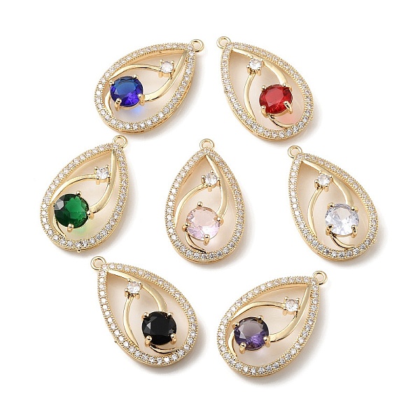 

PandaHall Brass with K9 Glass & Rhinestone Pendants, Light Gold, Teardrop Charms, Mixed Color, 32.5x19x8.5mm, Hole: 1.8mm K9 Glass Teardrop..., Multicolor