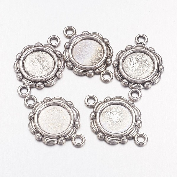 

PandaHall Tibetan Style Link Cabochon Bezel Settings, Lead Free & Nickel Free & Cadmium Free, Antique Silver, Flat Round Tray: 9.5mm...