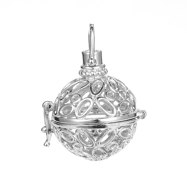 

PandaHall Hollow Brass Round Cage Pendants, For Chime Ball Pendant Necklaces Making, Cadmium Free & Nickel Free & Lead Free, Platinum...