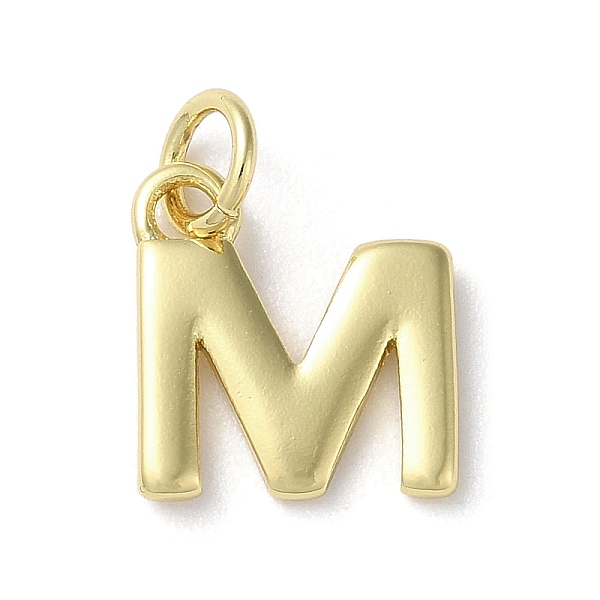

PandaHall Rack Plating Brass Pendants, Cadmium Free & Lead Free, Long-Lasting Plated, Real 18K Gold Plated, Letter M, 11.5x11.5x1.5mm, Hole...