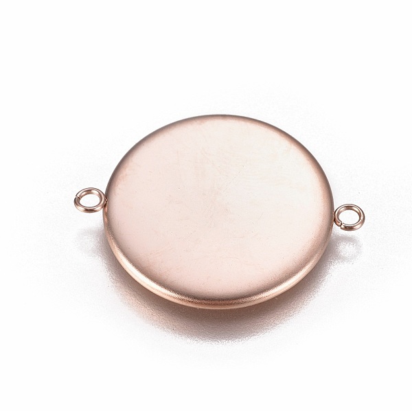 

PandaHall Ion Plating(IP) 304 Stainless Steel Cabochon Connector Settings, Plain Edge Bezel Cups, Flat Round, Rose Gold, Tray: 20mm...