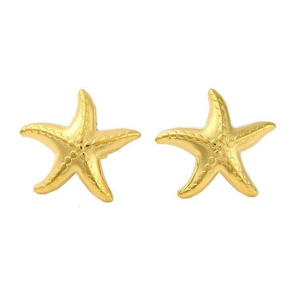 Ion Plating(IP) 304 Stainless Steel Starfish Stud Earrings