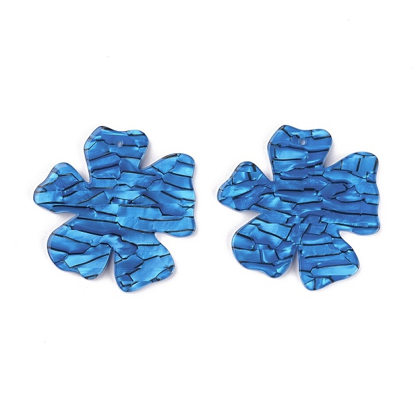 

PandaHall Acrylic Pendants, for DIY Earring Accessories, Flower, Dodger Blue, 40x41x2.5mm, Hole: 1.6mm Acrylic Flower