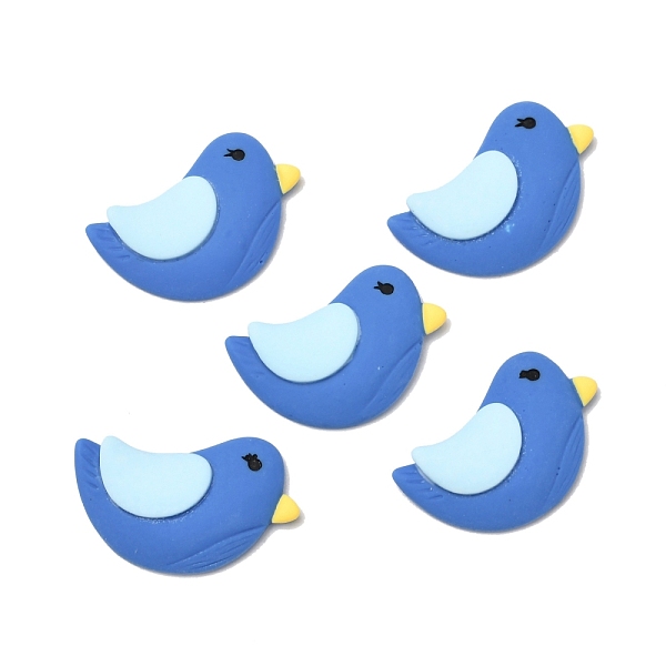 

PandaHall Opaque Resin Cabochons, Bird, Royal Blue, 17x26x5mm Resin Bird