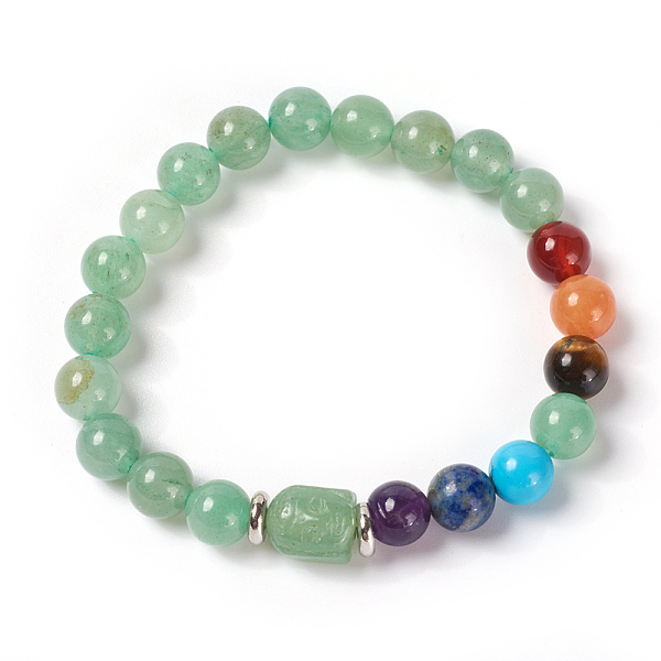 

PandaHall Natural & Synthetic Mixed Stone and Green Aventurine Beads Stretch Bracelets, 2-1/8 inch(5.3~5.5cm) Green Aventurine