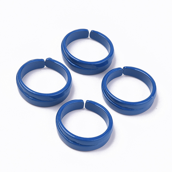 

PandaHall Spray Painted Alloy Cuff Rings, Open Rings, Cadmium Free & Lead Free, Dark Blue, US Size 6 1/2(16.9mm) Alloy